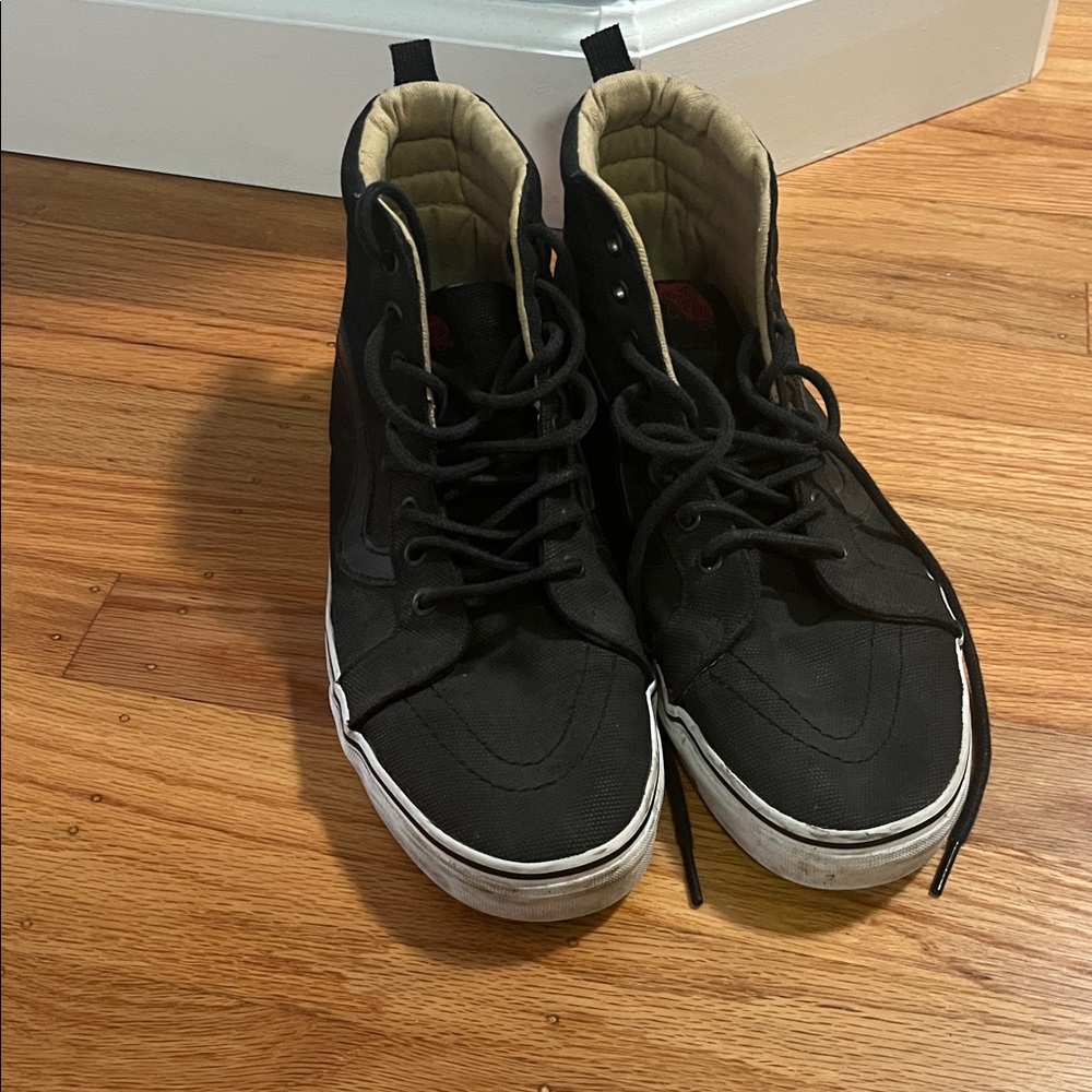 Vans all Black High-Top Men's Shoes - Picture 2 of 5